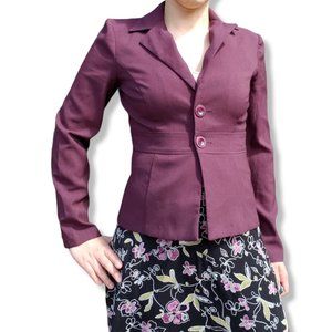 Y2K Byerwear Maroon Double-Button Blazer Size Small